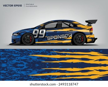 diseño abstracto del grunge para la librea de la envoltura del coche del deporte, marca de la etiqueta engomada del coche