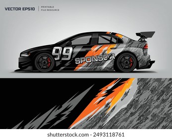 diseño abstracto del grunge para la librea de la envoltura del coche del deporte, marca de la etiqueta engomada del coche