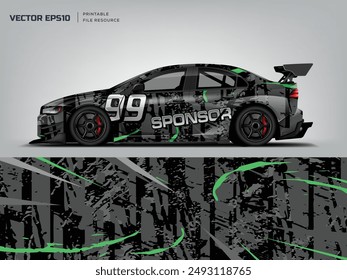 abstract grunge design for sport car wrap livery, car sticker branding