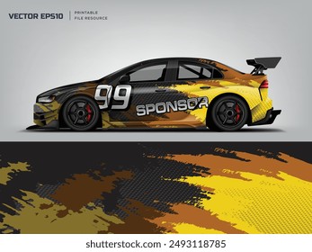 diseño abstracto del grunge para la librea de la envoltura del coche del deporte, marca de la etiqueta engomada del coche