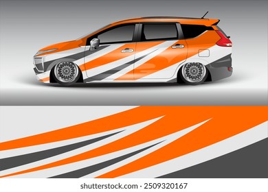 design de grunge abstrato para o carro esporte embrulhar a livery, marca de etiqueta de carro