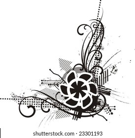 Abstract grunge design, vector illustration in black and white.