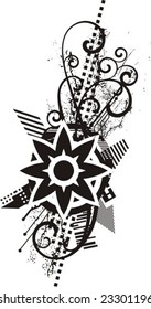 Diseño de grunge abstracto, ilustración vectorial en blanco y negro.
