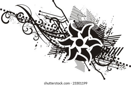 Diseño de grunge abstracto, ilustración vectorial en blanco y negro.