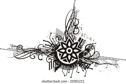Abstract grunge design, vector illustration in black and white.