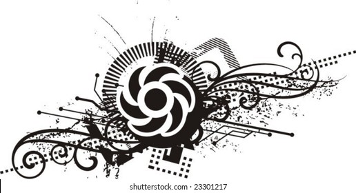 Diseño de grunge abstracto, ilustración vectorial en blanco y negro.