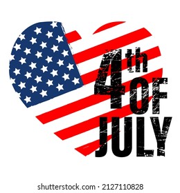 Abstract  grunge designe for Independence Day USA. Elements for July 4th in the national colors of the United States of America. Urban style modern t-shirt print