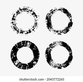 Abstract grunge dirty round frames.