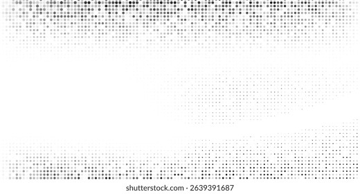 Abstract grunge dotted halftone gradient texture. Vanishing polka dot design