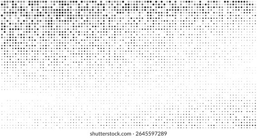 Abstract grunge dotted halftone gradient texture. Vanishing polka dot simple