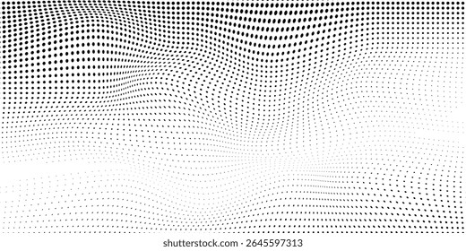 Abstract grunge dotted halftone gradient texture. Vanishing polka dot simple