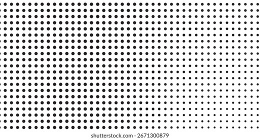 Abstract grunge dotted halftone gradient texture. Vanishing polka dot background vector abstract art