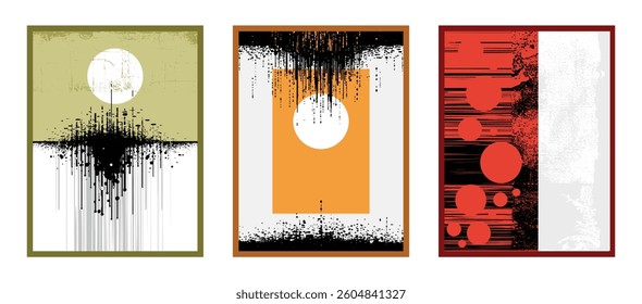 Abstract grunge dripping and distorted textured art with vertical and horizontal lines, ideal for posters, banners, book covers, brochures, and annual reports.