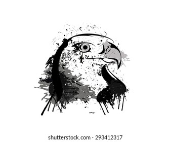 Abstract grunge eagle head