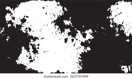 Abstract Grunge Explosion Texture, Black and White Ink Splatter Background Vector