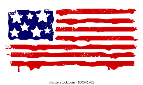 Abstract grunge flag of USA. Vector illustration.