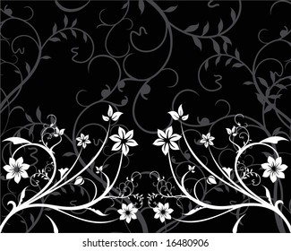 Abstract grunge floral background