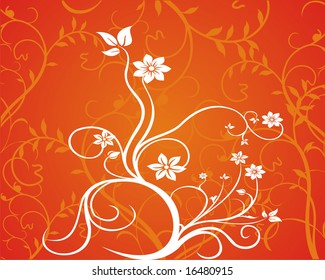 Abstract grunge floral background