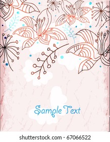 Abstract grunge floral background