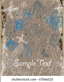 Abstract grunge floral background
