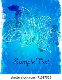 Abstract grunge floral background