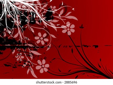 abstract grunge floral background vector illustration grunge style