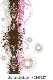 abstrakte Grunge- und Blumen-Design-Elemente