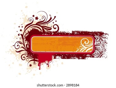 Abstract grunge floral frame