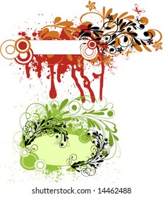abstract grunge floral frames