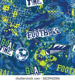 abstract grunge football pattern. Grunge background for boys. For fashion textiles, sports clothing, vinyl, and more