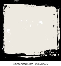 Abstract grunge frame. Black and beige Background template. Vector