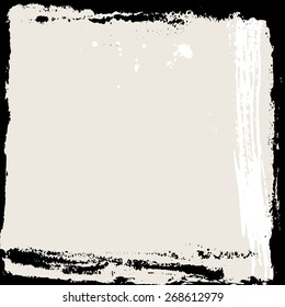 Abstract grunge frame. Black and beige Background template. Vector