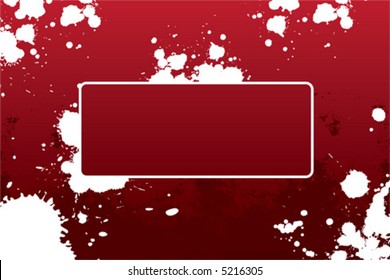 Abstract grunge frame with blots in red color