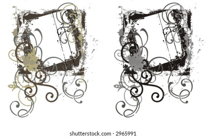 Abstrakter Grunge-Rahmen in Farbe, schwarz-weiße Renderings. Sehen Sie sich mein Portfolio für weitere dieser Serie sowie für tausende andere großartige Vektorgrafiken an.