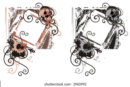 Abstrakter Grunge-Rahmen in Farbe, schwarz-weiße Renderings. Sehen Sie sich mein Portfolio für weitere dieser Serie sowie für tausende andere großartige Vektorgrafiken an.