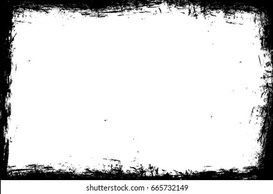 Abstract Grunge Frame With Distressed Edges. Vector Template
