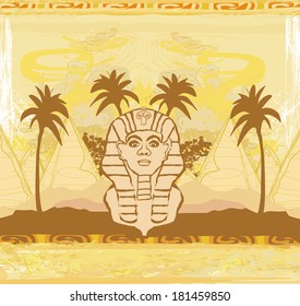 abstract grunge frame - Great Sphinx of Giza