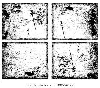 Abstract grunge frame set. Background vector texture