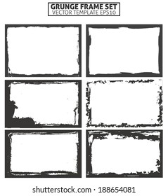 Abstract grunge frame set. Background vector texture