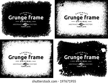 Abstract grunge frame set. Background vector texture