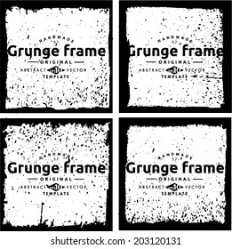 Abstract grunge frame set. Background vector texture