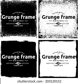 Abstract grunge frame set. Background vector texture