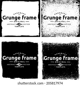 Abstract grunge frame set. Background vector texture