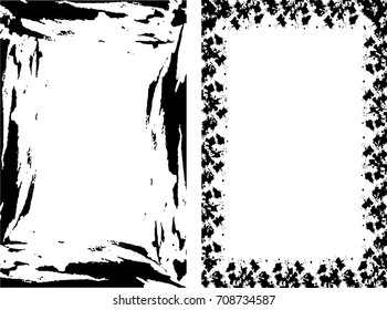 Abstract grunge frame set. Vector design template
