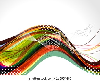 Abstract Grunge full Wave Background Vector Illustration 