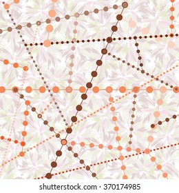 Abstract grunge geometric textured  background with circles Mesh seamless pattern