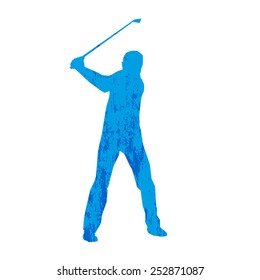Abstract grunge golf player