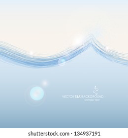 Abstract grunge green banner. Vector wave