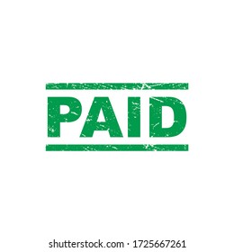 Abstract Grunge Green Paid Stamp Sign Illustration Design, Paid Mark Tag Label Template Vector