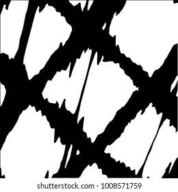 Abstract grunge grid background pattern. Black and white vector line illustration
